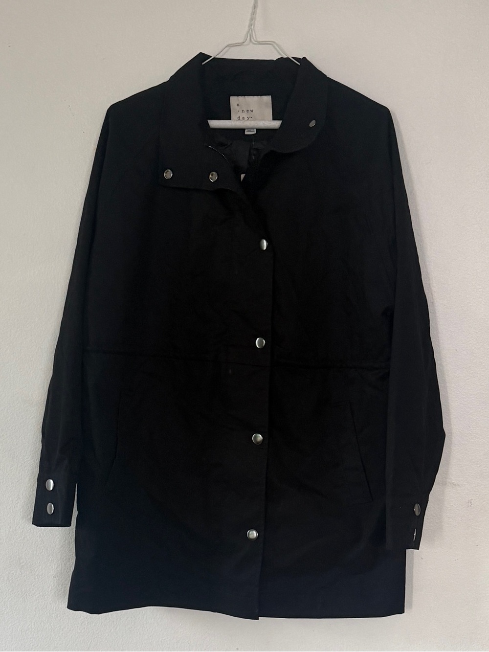 A New Day Black Utility Jacket Drawstring Waist S NWT